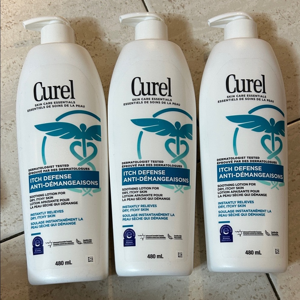 NEW 🆕 lot of three Curel Itch Defense Lotion